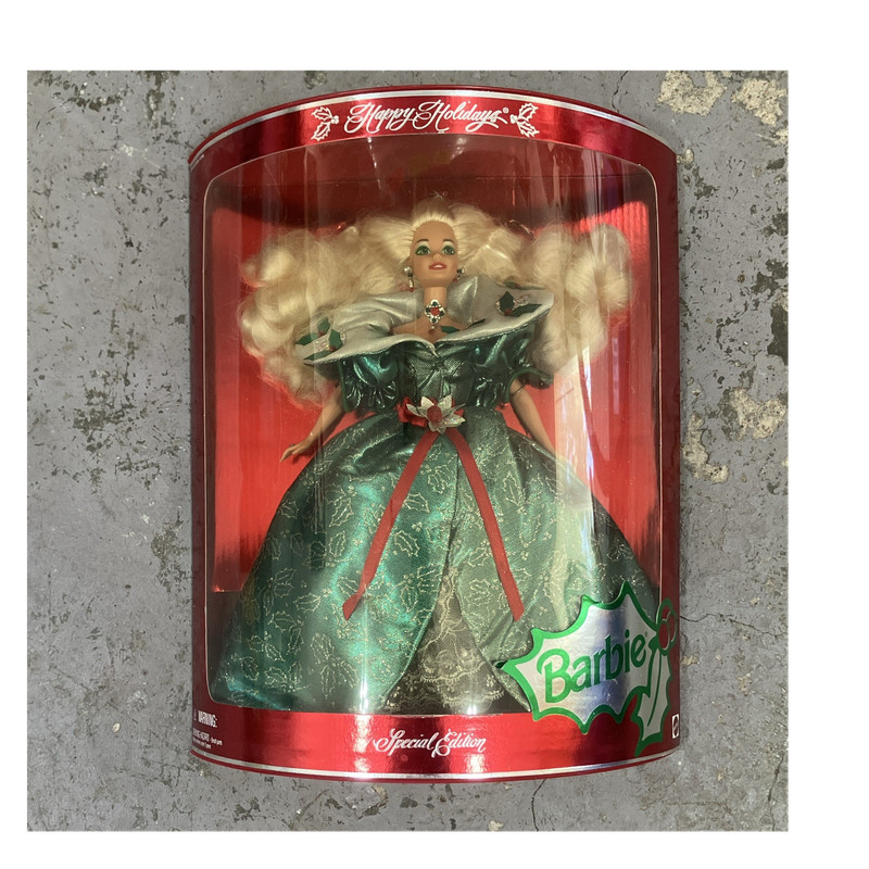 Barbie Special Edition Happy Holidays 1996 Doll in Green Dress, Boxed
