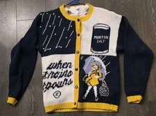 Vintage Eagle's Eye Morton Salt Girl Hand Knit Sweater Large Shirt Medium Rare 