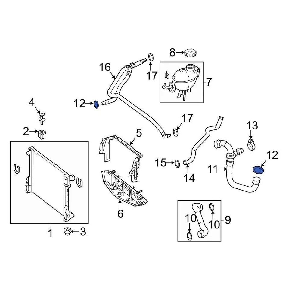 For Mercedes-Benz C63 AMG 12-15 Mercedes-Benz Engine Coolant Pipe Seal - Imagem 2 de 4