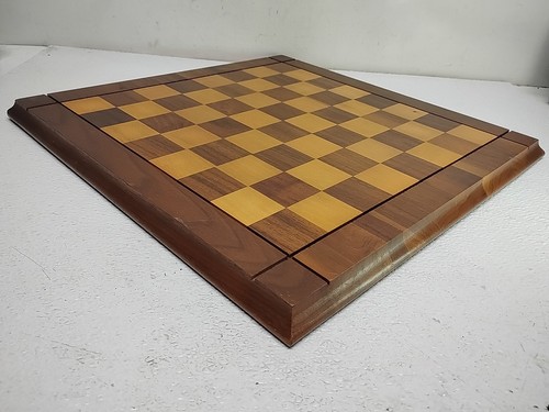 Vintage 1970s Drueke 15"x15" Model 61 Chess Board }Double-Sided Walnut/Birch - Picture 6 of 11