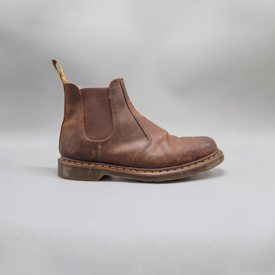 Dr. Martens 2976 Yellow Stitch Crazy Horse Leder Chelsea Boots Damen / Herren