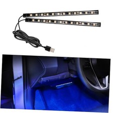 Car LED Strip Light, 12V 24 LED Vehicle Interior Atmosphere Lamps USB Blue