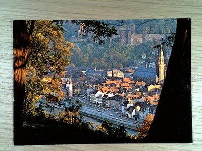 Heidelberg Germany Philosopher's Way View Castle River Vintage Postcard