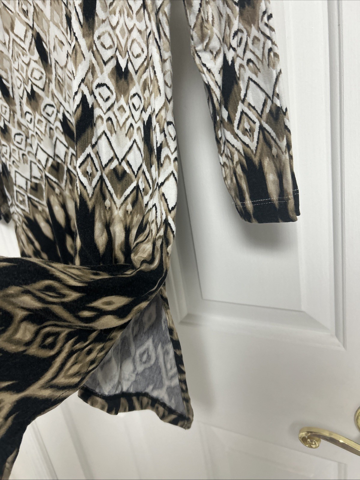 Ruby Rd Women’s Brown/Black Patterned Blouse 3/4 … - image 3