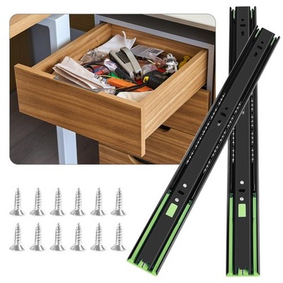 14 Inch Soft Close Drawer Slides Ball Bearing 100 LB Black 14 Inch 6 Pair