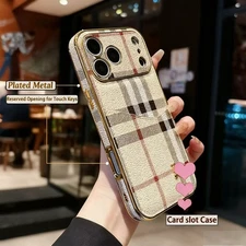 Luxury Shockproof Case for iPhone 17 16 15 14 13 Pro Max with Card Holder Cover