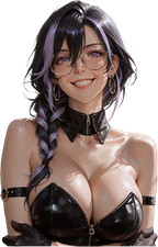 Lavender Haired Girl Vinyl Car Decal Sticker 7" Weatherproof