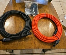 10 AWG Solar Panel Extension Cable PV Wire Solar Connector Pair Black & Red 6mm²