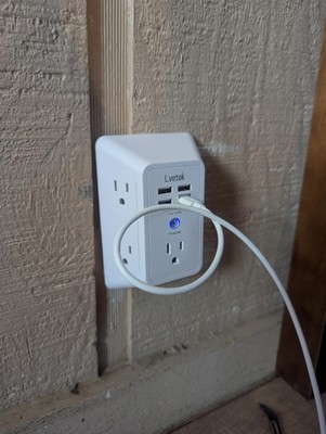 Smart USB Wall Charger with 5 Multi Plug Outlets - 1680J Protection Included