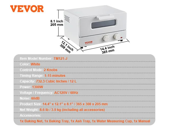 Toaster 12l Convection Oven Steam Toaster Oven Countertop