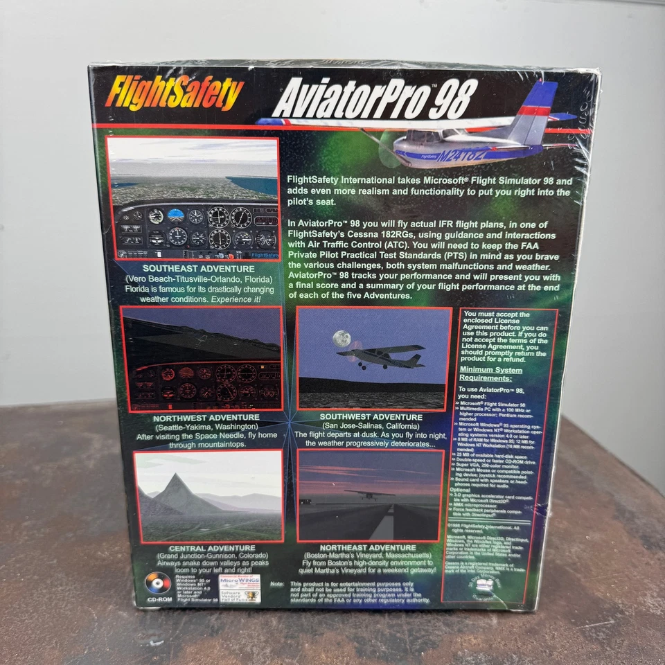 FlightSafety AviatorPro 98 Adventure Ad On PC for Flight Simulator 98 NEW SEALED - Image 3 of 4