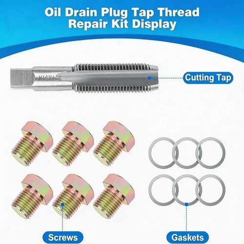 Essential M15 X 1.5MM Oil Drain Plug Thread Repair Tool Set for Vehicles - Picture 6 of 11