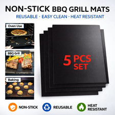 5X Heavy Duty OVEN LINER Sheet Mat Non Stick Reusable BBQ Cooker UK