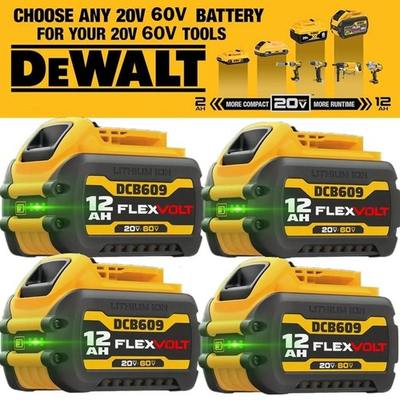 #ad 2Pack 12.0AH DCB609 2 For DEWALT DCB612 20V 60V MAX FLEXVOLT Lithium Ion Battery $152.15
