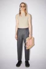 Acne Studios Mid-rise Wool Trousers Grey melange Pinstripe size 50EU /US 32-33R