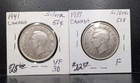 Lot of 2 Silver Canada 50c Half Dollars VF 1937&41 .800 260313