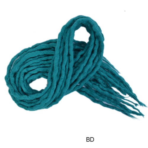 22" Handmade Wool Dreadlocks Double Ended Dreads Extension Green Wool Dreads Loc - Picture 11 of 45
