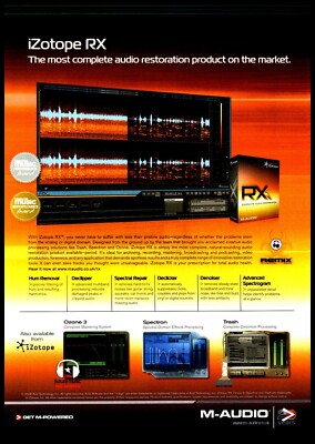 SOUND-ON-SOUND MAGAZINE ADVERT 12X9'' IZOTOPE RX COMPLETE AUDIO RESTORATION