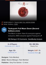 Tsukuyumi: Full Moon Down Board Game 2ed. Grey Fox Games
