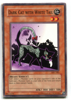 Yu-Gi-Oh! PLAYED/POOR Dark Cat with White Tail Common englisch Schwarze Katze
