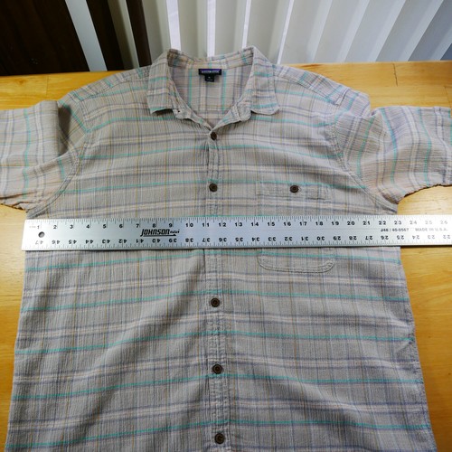 Patagonia XL Crepe Camping Shirt Multicolor Button Up S/S Hiking Casual - Picture 9 of 10