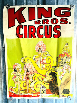30s 40s King Bros Poster Lithograph circus carnival bette leonard