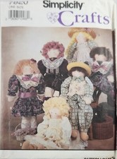 Simplicity Crafts 7820 pattern doll and wardrobe approx 22" tall uncut