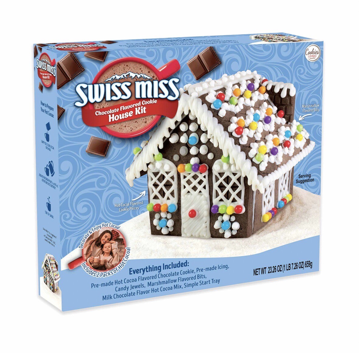 Swiss Miss Kit Casa Grande Kit de Pan de Jengibre con Sabor a Chocolate Kit de 23,26 OZ Kit COMO NUEVO