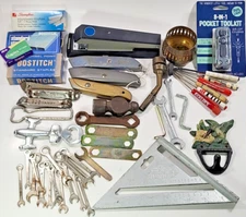 Lot Vintage Miscellaneous Misc Tools Junk Drawer Hardware Stapler Knife Opener