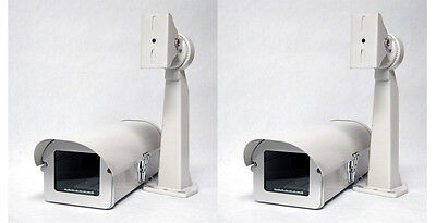Mount Bracket Heater & Fan Pack of 2 Outdoor Camera Housing Side-Opening