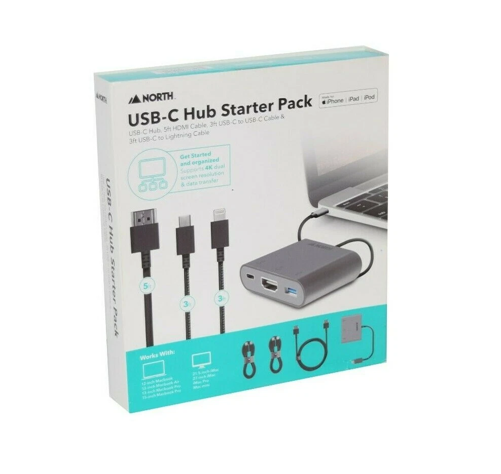 North USB C Hub Starter Pack Apple / Lightning / USB C Mac iMac AIR Pro | eBay