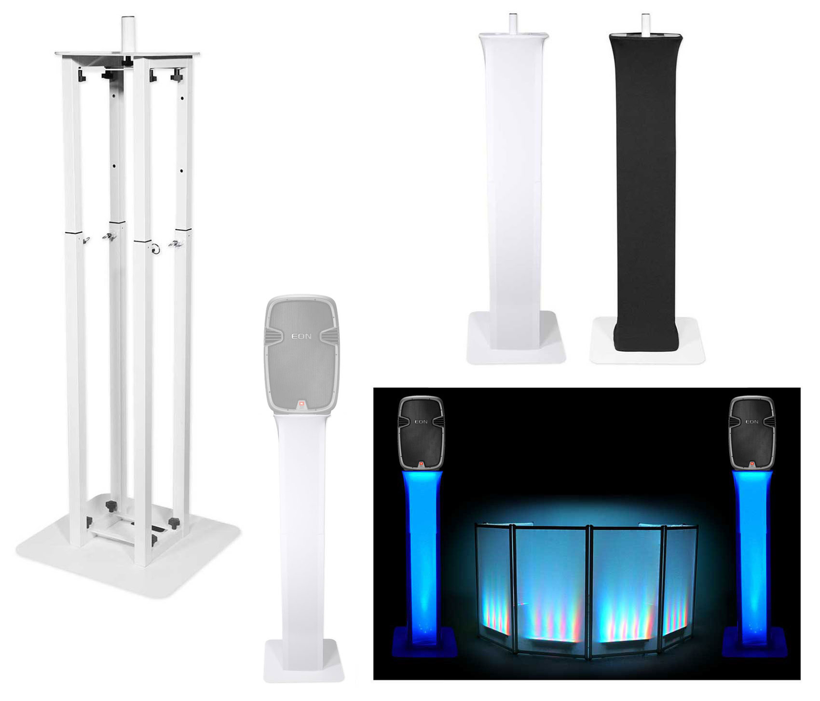 (1) Регулируемая подставка для колонок Rockville White Totem для JBL EON315