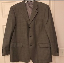 Bill Blass mens blazer size 42R. Gray And Black . Wool.