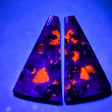 54.30 Cts Natural Yooperlite Match Pair Cabochon Gemstone 38.8 X 22.5 MM