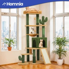 60" Cat Tree Tower Condo Cozy Green Kitty House 20 lbs Cats with Scratching Post