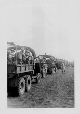 Vintage Photo US Army World War 2 Troops Loading Onto Trucks Convoy 1943 WW2
