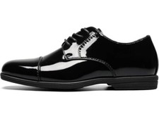 Florsheim Little Boys Reveal Cap Toe Jr. Genuine Leather Oxford Shoes Black 5.5