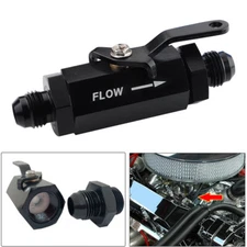 8AN Inline Fuel Filter Shut Off Valve Cut Off W/Cable Lever Aluminum