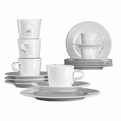 Seltmann Weiden No Limits Kaffeeservice Porzellan Weiß Spülmaschinenfest, 18-tlg
