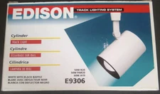 New in Box 1995 Edison Track Lighting Cylinder Light Head E9306 White / Black