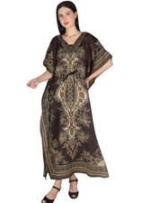 Long Kaftan Dress Loose Casual Boho African Maxi Dress Caftan Kimono Sleeve