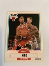 Stacey King 1990 Fleer FWD Chicago Bulls Card #27 Rare OFF CENTER+ERROR NM💎☄️