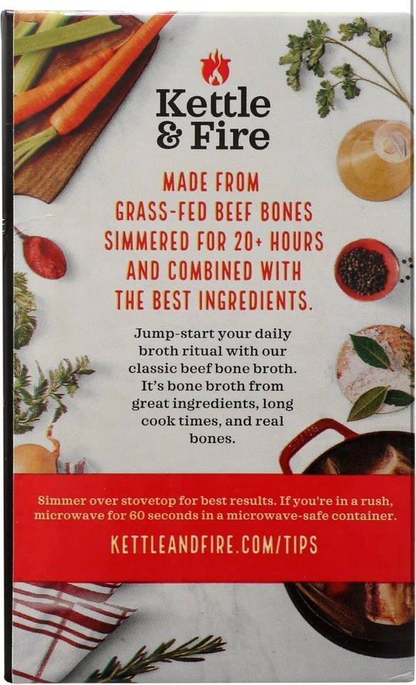 (PAQUETE DE 6) Caldo de hueso de carne de res para hervidor de agua y fuego, 16,9 oz Foto 4 de 4