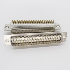 50pcs New Gold Pin 37pin 2 Row D-Sub Male Socket Solder Chassis Connector RS232