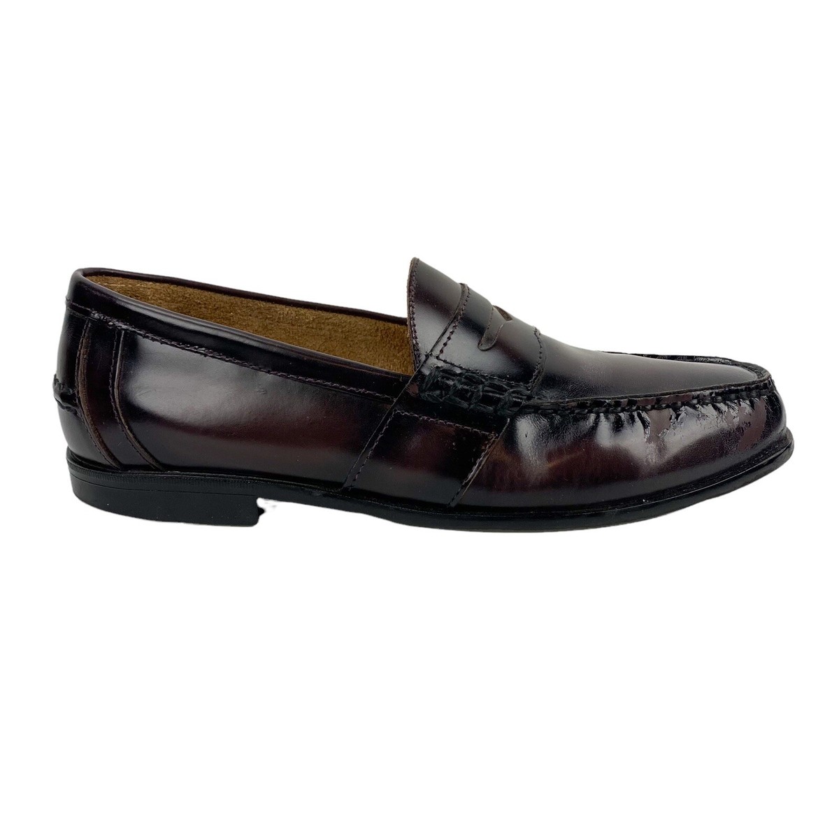 Nunn Bush Comfort Gel Mens Penny‎ Loafer Size 7 Casual Walking Brown Leather Amazon.com | Nunn Bush Cam Moc Toe Slip-On Brown Crazy Horse  main image 4