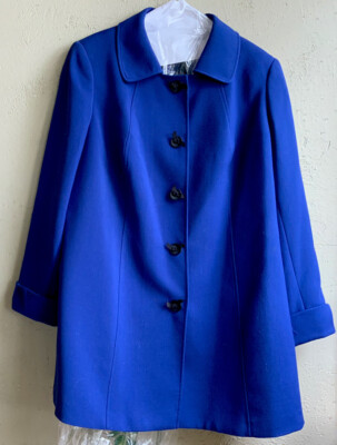 Tahari coat jacket Arthur Levine Royal Blue 14W