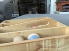 28 VINTAGE WOODEN SPOOLS WITH MAKE DO WOODEN SHELF — photo 8