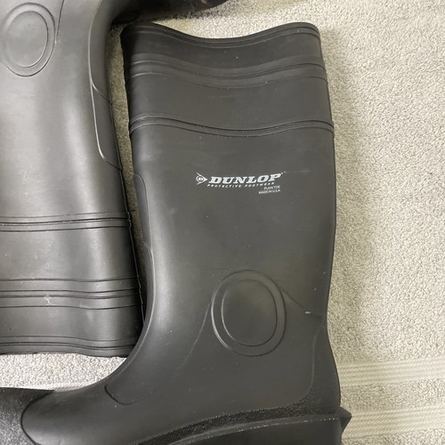 Dunlop wasserdichte Stiefel Größe 6 schwarz Schutzschuhe einfache Zehenpartie hergestellt in den USA zum Überziehen - Bild 3 von 11