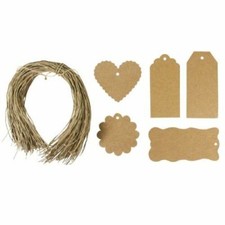 Wrapables 100 Gift Tags/Kraft Hang Tags with Free Cut String for Gifts Crafts