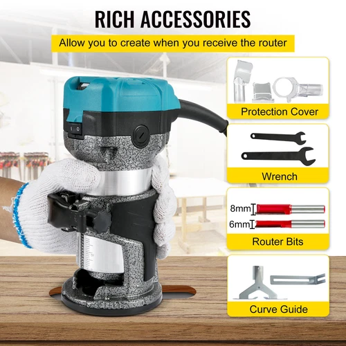 VEVOR Rifilatore Fresatrice Verticale per Legno Elettrica Fresatrice per Legno - Foto 4 di 12